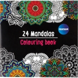 Carte de colorat MANDALA, 24 de modele, dimensiune carte 185 x 185 mm.  