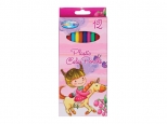 Creion color plastic flexibil pentru fete, UNICORN, 12 culori/set