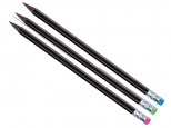 Creion plastic BLACK HB flexibil, cu guma