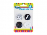 Magneti alb-negr, 4 buc/blister cartonat