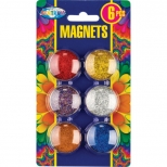 Magneti ”GLITTER” pentru tabla magnetica. 6 bucati pe blister. 